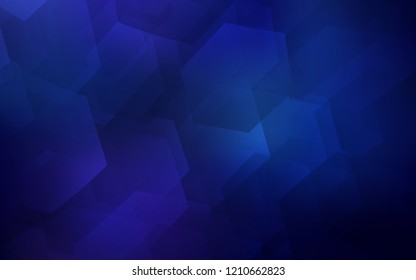 Dark BLUE vector backdrop with hexagons. Design in abstract style with hexagons. New template for your brand book.