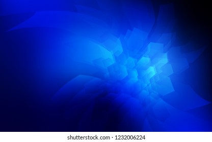 Dark BLUE vector backdrop with hexagons. Illustration with set of colorful hexagons. Pattern can be used for landing pages.