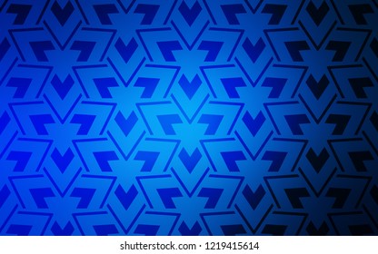 Dark BLUE vector backdrop with lines, triangles. Abstract gradient illustration with triangles, lines. Pattern for booklets, leaflets