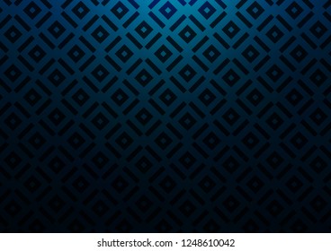 Dark BLUE vector backdrop with lines, cubes. Colorful illustration with lines, cubes on abstract template. Best design for your ad, poster, banner.