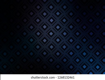 Dark BLUE vector backdrop with lines, cubes. Colorful illustration with lines, cubes on abstract template. Pattern for websites, landing pages.