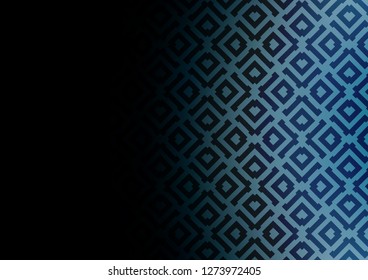 Dark BLUE vector backdrop with lines, cubes. Colorful illustration with lines, cubes on abstract template. Best design for your ad, poster, banner.