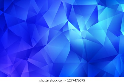 Dark BLUE vector backdrop with lines, triangles. Decorative design in abstract style with triangles. The template can be used as a background.