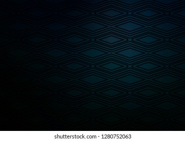 Dark BLUE vector backdrop with lines, cubes. Modern geometric abstract illustration with lines, squares. Pattern for business booklets, leaflets.