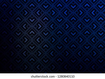 Dark BLUE vector backdrop with lines, cubes. Shining colorful illustration with lines, rectangles. Smart design for your business advert.