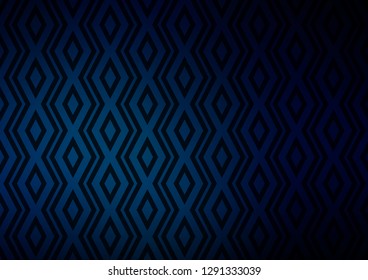 Dark BLUE vector backdrop with lines, cubes. Modern geometric abstract illustration with lines, squares. Best design for your ad, poster, banner.