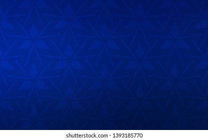 Dark BLUE vector backdrop with lines, triangles. Modern abstract illustration with colorful triangles. Template for wallpapers.