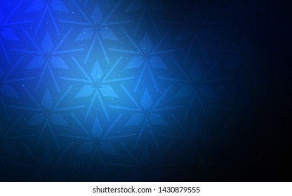 Dark BLUE vector backdrop with lines, triangles. Triangles on abstract background with colorful gradient. Smart design for your adverts.