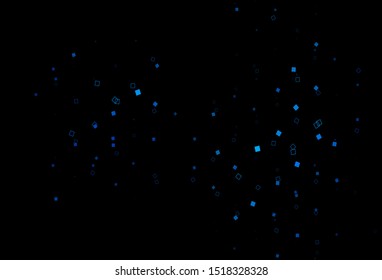 Dark BLUE vector backdrop with lines, rectangles. Rectangles on abstract background with colorful gradient. Modern template for your promotion.