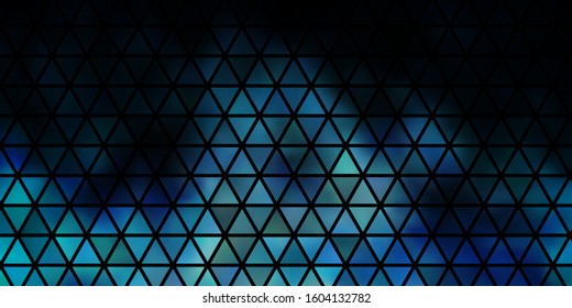 Dark BLUE vector backdrop with lines, triangles. Decorative design in abstract style with triangles. Pattern for booklets, leaflets