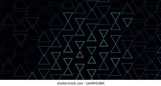 Dunkle BLAU-Vektorillustration mit Linien, Dreiecken. Abstrakte Glitter-Illustration mit dreieckigen Formen. Das beste Design für Poster, Banner.