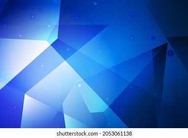 Dark BLUE vector backdrop with lines, triangles. Illustration with set of colorful triangles. Simple design for your web site.