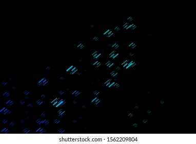 Dark BLUE vector backdrop with long lines. Lines on blurred abstract background with gradient. Pattern for websites, landing pages.