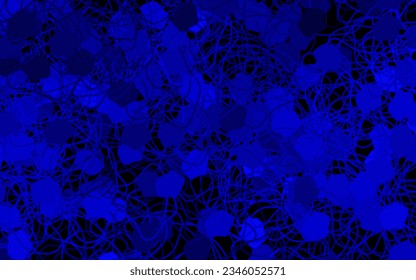Dark BLUE vector backdrop with memphis shapes. Modern abstract illustration with colorful random forms. Modern design for your business card.
