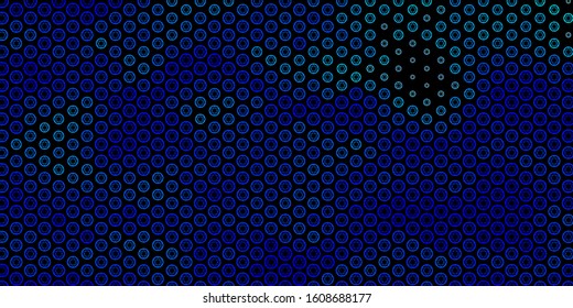 Dark BLUE vector backdrop with mystery symbols. Illustration with magical signs of spiritual power. Simple design for occult depiction.