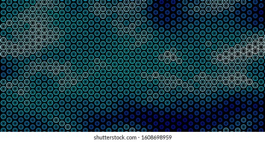Dark BLUE vector backdrop with mystery symbols. Retro design in abstract style with witchcraft forms. Best design halloween events.