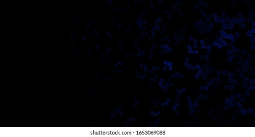 Dark BLUE vector backdrop with mystery symbols. Abstract illustration with gothic gradient shapes. Best design halloween events.