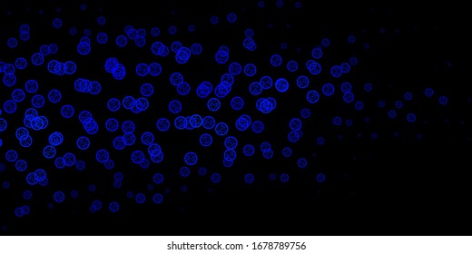 Dark BLUE vector backdrop with mystery symbols. Abstract illustration with gothic gradient shapes. Design for magic, spiritual events.