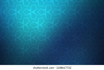 Dark BLUE vector backdrop with rhombus. Abstract gradient illustration with rectangles. Best design for your ad, poster, banner.