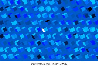 Dark BLUE vector backdrop with rhombus. Abstract gradient illustration with rectangles. Pattern for commercials.