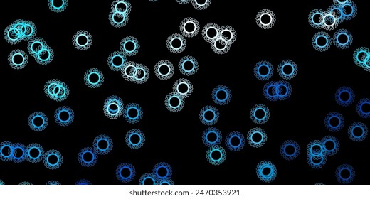 Dark blue vector backdrop with virus symbols. Colorful  gradient illness symbols in simple abstract style. Simple design against epidemic information.