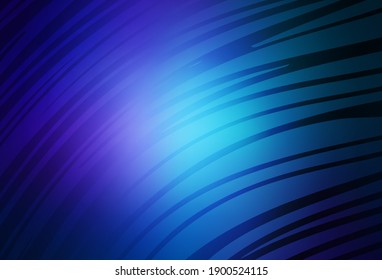 Dark BLUE vector backdrop with wry lines. Brand new colorful illustration in curved style. Abstract design for your web site.