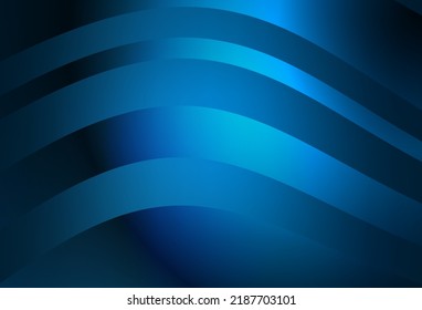 Dark BLUE vector backdrop with wry lines. Brand new colorful illustration in curved style. Texture for booklets, leaflets.