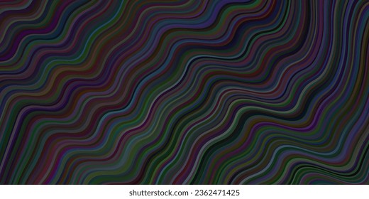 Dark BLUE vector backdrop with wry lines. Brand new colorful illustration in simple style. Colorful wave pattern for your design.