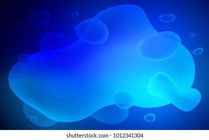 Dark BLUE vector background with abstract circles. Shining illustration, which consist of blurred lines, circles. A completely new template for your business design.