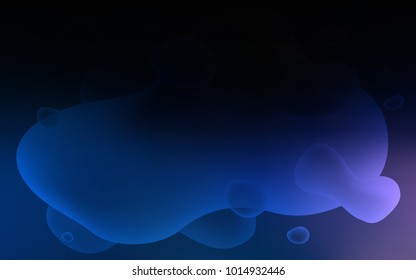 Dark BLUE vector background with abstract circles. Brand-new colored illustration in memphis style with gradient. A new texture for your  ad, booklets, leaflets.
