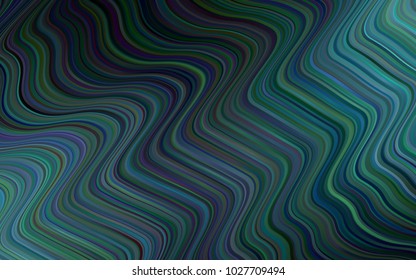 Dark BLUE vector background with abstract circles. Modern gradient abstract illustration with bandy lines. Memphis design for your web site.