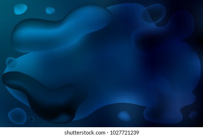 Dark BLUE vector background with abstract circles. Geometric illustration in memphis style with gradient.  A new texture for your  ad, booklets, leaflets.