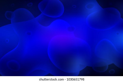 Dark BLUE vector background with abstract circles. Colorful abstract illustration with gradient lines. The elegant pattern for brand book.