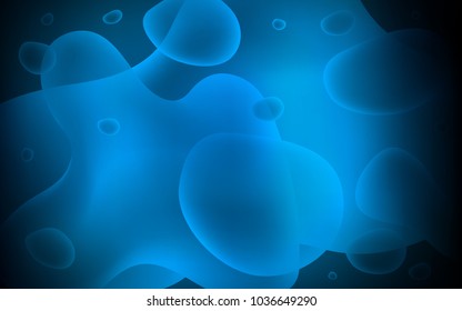 Dark BLUE vector background with abstract circles. Blurred geometric sample with gradient bubbles.  Pattern for your business design.