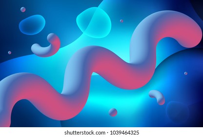 Dark BLUE vector background with abstract circles. Shining crooked illustration in memphis style. The elegant pattern for brand book.