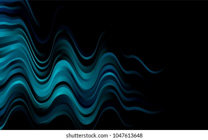 Dark BLUE vector background with abstract lines. Shining illustration, which consist of blurred lines, circles. A new texture for your  ad, booklets, leaflets.