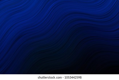 Dark BLUE vector background with abstract circles. Glitter abstract illustration with wry lines. New composition for your brand book.