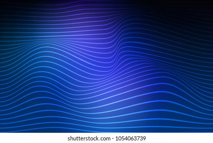 Dark BLUE vector background with abstract ribbons. Blurred geometric sample with gradient.  The template for background of cell phones.