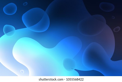 Dark BLUE vector background with abstract circles. Colorful abstract illustration with gradient lines. Textured wave pattern for backgrounds.