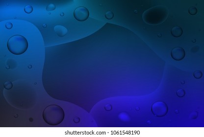 Dark BLUE vector background with abstract circles. Brand-new colored illustration in memphis style with gradient. Memphis design for your web site.