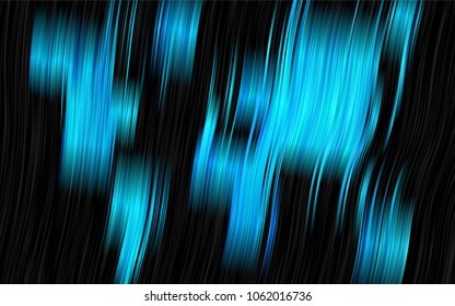 Dark BLUE vector background with abstract lines. A sample with blurred bubble shapes. New composition for your brand book.