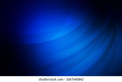 Dark BLUE vector background with abstract circles. Glitter abstract illustration with wry lines. The template for cell phone backgrounds.