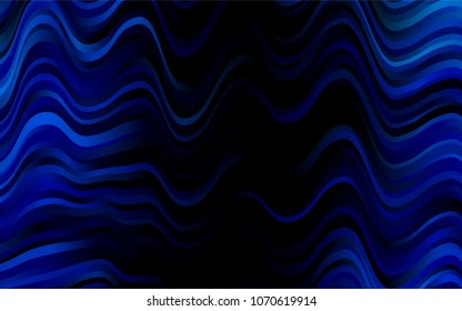 Dark BLUE vector background with abstract lines. An elegant bright illustration with gradient. The template for cell phone backgrounds.