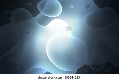 Dark BLUE vector background with abstract circles. Colorful illustration in abstract memphis style with gradient. Pattern for your business design.