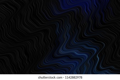 Dark BLUE vector background with abstract lines. Modern gradient abstract illustration with bandy lines. New composition for your brand book.