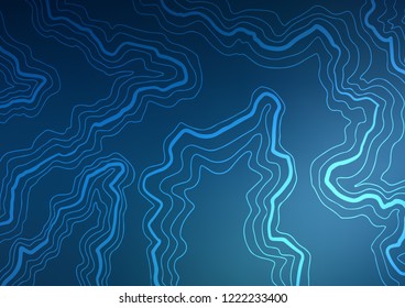 Dark BLUE vector background with abstract lines. Blurred geometric sample with gradient bubbles.  Brand new design for your ads, poster, banner.