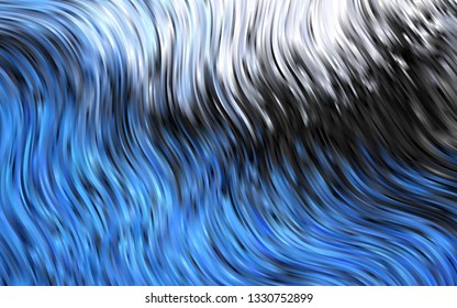 Dark BLUE vector background with abstract lines. Glitter abstract illustration with wry lines. Marble style for your business design.