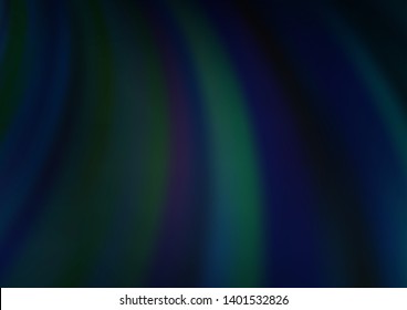 Dark BLUE vector background with abstract lines. A sample with blurred bubble shapes. Pattern for your business design.