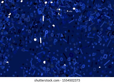 Dark BLUE vector background with abstract shapes. Modern abstract illustration with colorful random forms. Modern design for your business card.