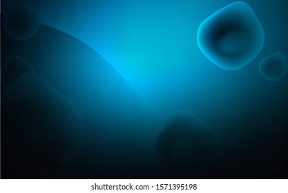 Dark BLUE vector background with abstract circles. A completely new color illustration in memphis style. The template for cell phone backgrounds.